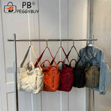 Quilted Cotton-padded Shoulder Bag for Street Shopping