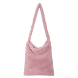 Soft Plush Fluffy Fur Tote Bag for Travel Work