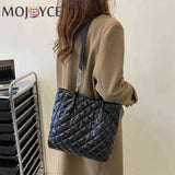 Quilted Cotton Padded Shoulder Bag Chain Shopper Women Travel Satchel