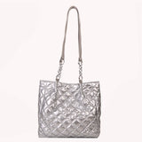 Quilted Cotton Shoulder Bag Large-capacity Chain Solid Satchel