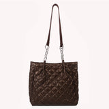 Quilted Cotton Shoulder Bag Large-capacity Chain Solid Satchel
