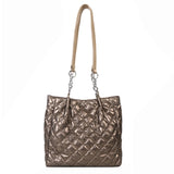 Quilted Cotton Shoulder Bag Large-capacity Chain Solid Satchel
