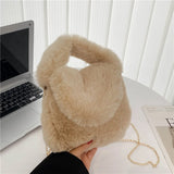 Autumn Winter Shoulder Bag with Pompom Pendant Crossbody Handbags
