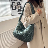 Quilted Messenger Bags Women Crossbody Bags Large Capacity Soft Girls