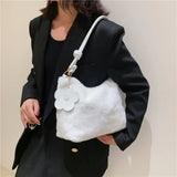 Shoulder Crossbody Bag for Women Plush Soft Underarm Bag Casual Ladies Handbags