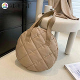 Autumn Winter Shoulder Handbags Cotton Padded Round Top-handle Bag
