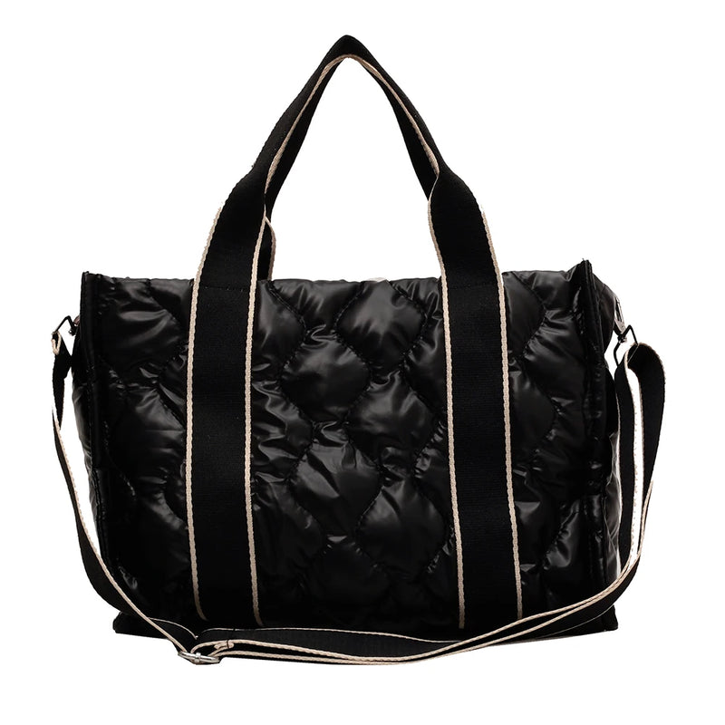 Quilted Cotton Crossbody Satchel Large Capacity Handbag