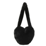 Heart Shape Ladies Tote Handbag Soft Fluffy Purse Shoulder Bag