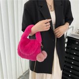 Shoulder Handbags with Pompom Pendant Crossbody Handbags