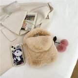 Shoulder Handbags with Pompom Pendant Crossbody Handbags