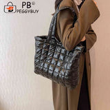 Nylon Quilted Top-handle Clutch Bag for Ladies Girl