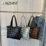 Quilted Clutch Handbag Nylon Top-handle Bag