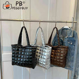 Nylon Quilted Top-handle Clutch Bag for Ladies Girl