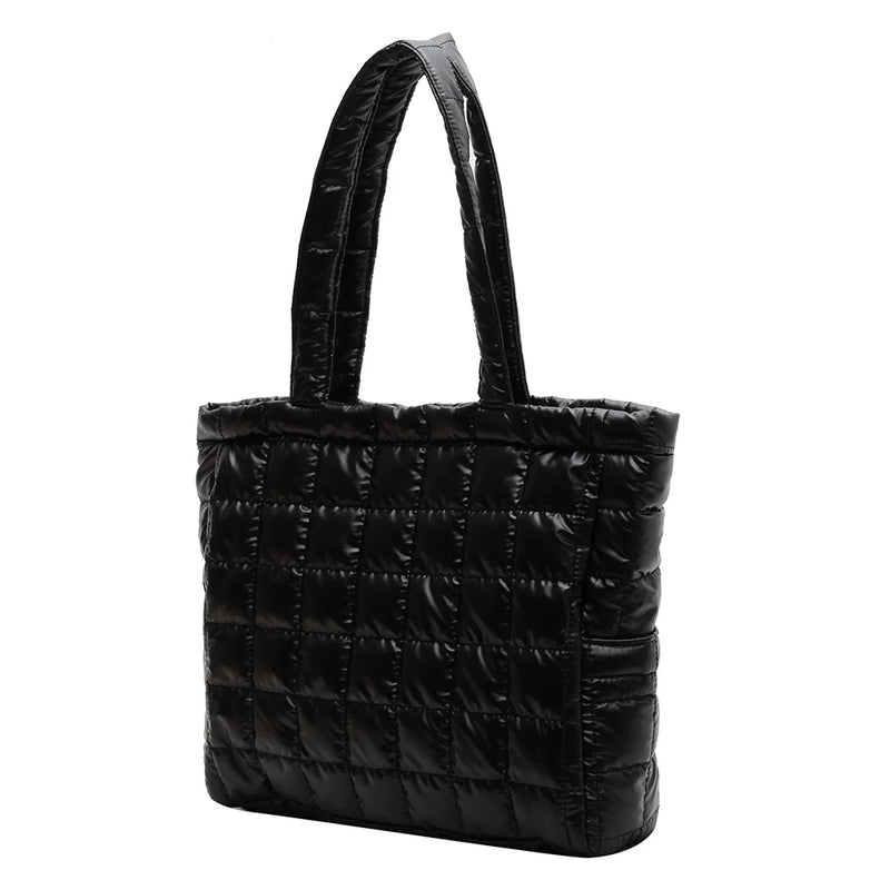 Quilted Clutch Handbag Nylon Top-handle Bag