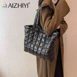 Quilted Clutch Handbag Nylon Top-handle Bag