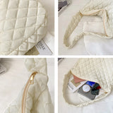 Vintage Diamond Shoulder Armpit Bag Cotton Padded Large Capacity