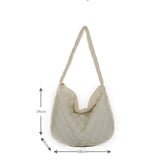 Vintage Diamond Shoulder Armpit Bag Cotton Padded Large Capacity