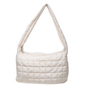Vintage Nylon Lattice Shoulder Bag Large Crossbody Bags