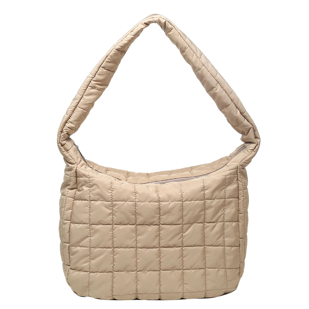 Vintage Nylon Lattice Shoulder Bag Large Crossbody Bags