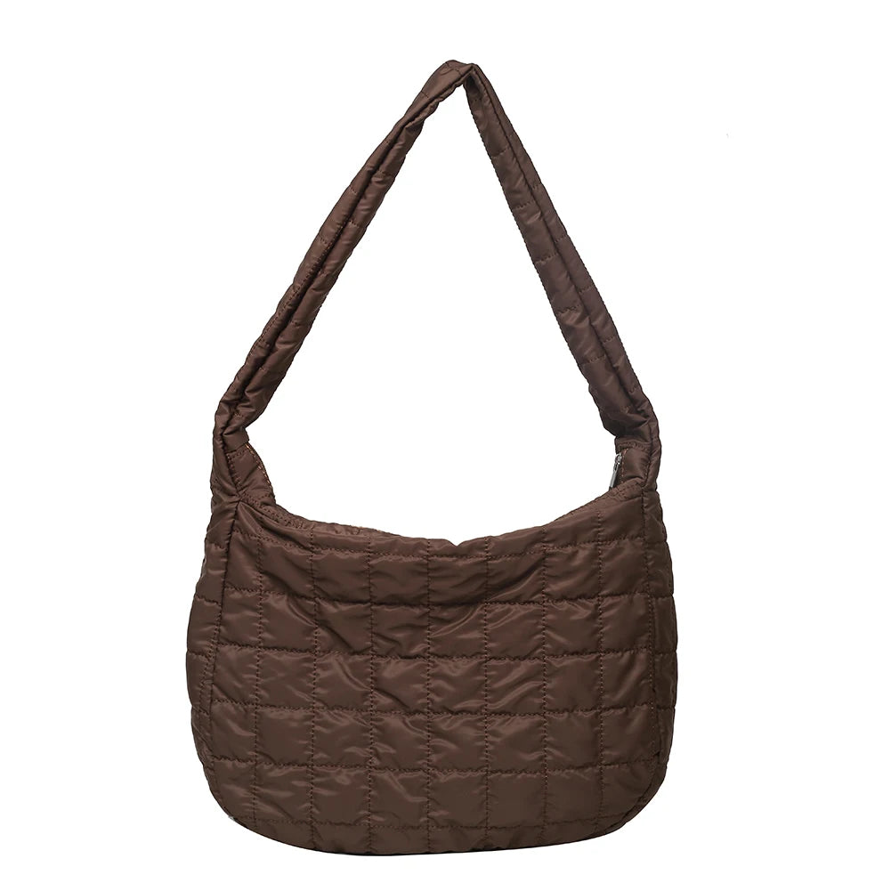 Vintage Nylon Lattice Shoulder Bag Large Crossbody Bags