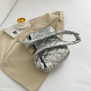 Women Crossbody Bag Quilted Rhombic Lattice Underarm Bag