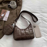 Women Shoulder Bag Quilted Commute Bags Casual Soft Adjustable Solid Diamonds