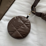 Quilted Shoulder Bag with Small Round Purse