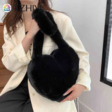 Heart Shape Plush Tote Bag for Women