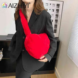 Heart Shape Plush Tote Bag for Women