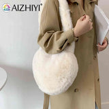 Heart Shape Plush Tote Bag for Women