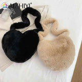 Heart Shape Plush Tote Bag for Women