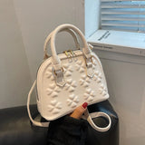 Multicolor Rhombic Embossed Shoulder Crossbody Bag