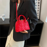 Multicolor Rhombic Embossed Shoulder Crossbody Bag