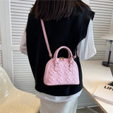 Multicolor Rhombic Embossed Shoulder Crossbody Bag