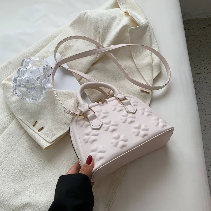 Multicolor Rhombic Embossed Shoulder Crossbody Bag