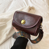 Autumn/Winter Wide Shoulder Bag Solid PU Messenger Bag