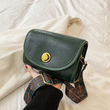 Autumn/Winter Wide Shoulder Bag Solid PU Messenger Bag