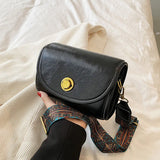 Autumn/Winter Wide Shoulder Bag Solid PU Messenger Bag