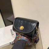 Autumn/Winter Wide Shoulder Bag Solid PU Messenger Bag