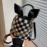 Advanced Niche Furry Bag Women's Crossbody Bucket Bag
