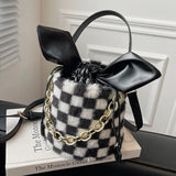 Advanced Niche Furry Bag Women's Crossbody Bucket Bag
