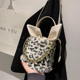 Advanced Niche Furry Bag Women's Crossbody Bucket Bag