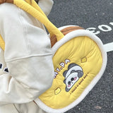Cartoon Retro Food Plush Cake Shoulder Bag for Women