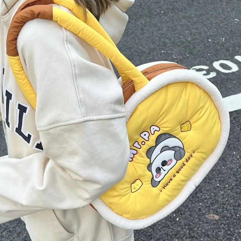 Cartoon Retro Food Plush Cake Shoulder Bag for Women