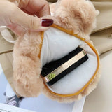 Autumn Winter Small Bag Girl Japanese Soft Plush Bear Diagonal Shoulder Bag