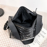 Autumn/Winter Down Pillow Bag Female Space Cotton Shoulder Bags Totes