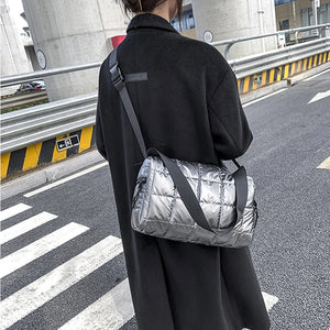Autumn/Winter Down Pillow Bag Female Space Cotton Shoulder Bags Totes