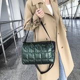 Autumn/Winter Down Pillow Bag Female Space Cotton Shoulder Bags Totes