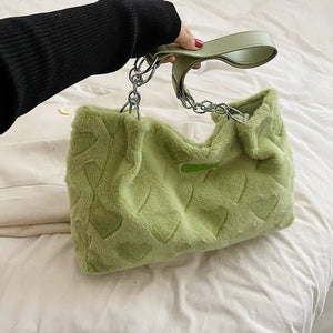 Large Plush Shoulder Bag for Women
