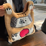 Cartoon Dalmatians Rabbit Plush Handbag Girl Storage Bag